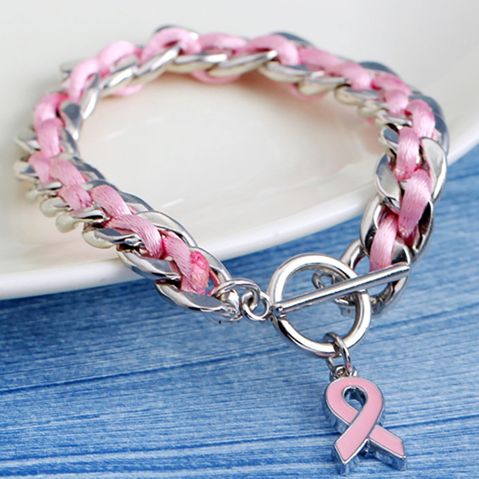 Bracelet Cœur Rose | Ensemble contre le Cancer du Sein