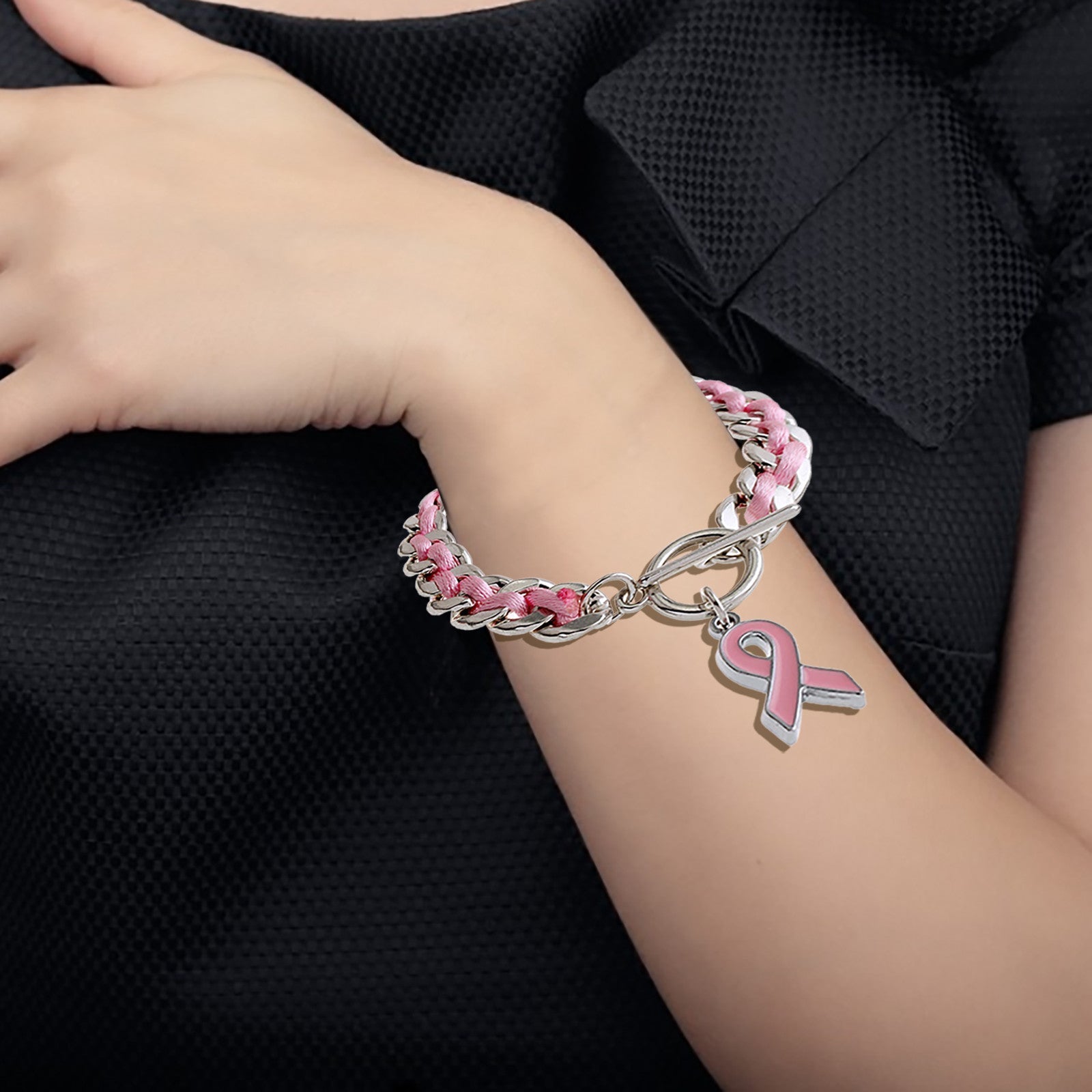 Bracelet Cœur Rose | Ensemble contre le Cancer du Sein